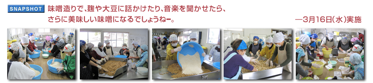 味噌造りで、麹や大豆に話かけたり、音楽を聞かせたら、さらに美味しい味噌になるでしょうね・・・。